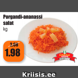 Allahindlus - Porgandi-ananassi salat kg