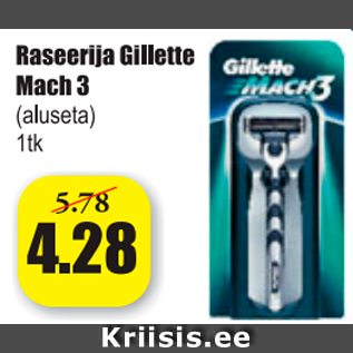 Allahindlus - Raseerija Gillette Mach3