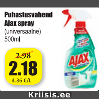 Allahindlus - Puhastusvahend Ajax spray