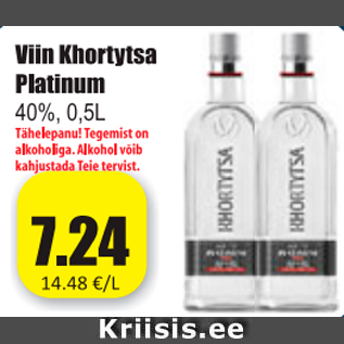 Allahindlus - Viin Khortytsa Platinum