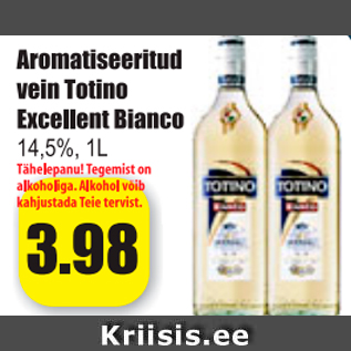 Allahindlus - Aromatiseeritud vein Totino Excellent Bianco