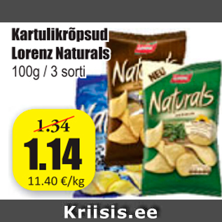 Allahindlus - Kartulikrõpsud Lorenz Naturals