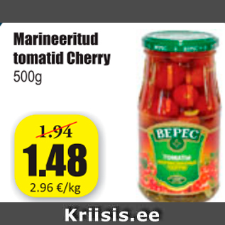 Allahindlus - Marineeritud tomatid Cherry 500 g