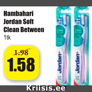 Allahindlus - Hambahari Jordan Soft Clean Belween 1 tk