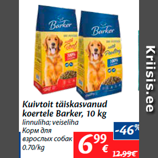 Allahindlus - Kuivtoit täiskasvanud koertele Barker, 10 kg