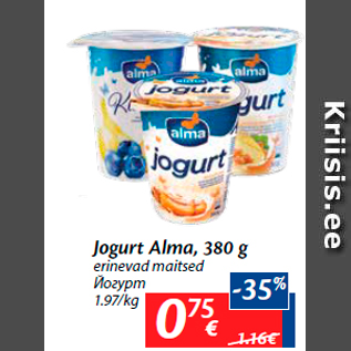 Allahindlus - Jogurt Alma, 380 g