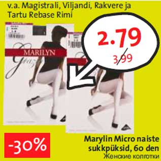 Allahindlus - Marylin Micro naiste sukkpüksid, 60 den