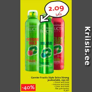 Allahindlus - Garnier Fructis Style Extra Strong juukselakk, 250 ml