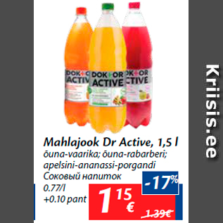 Allahindlus - Mahlajook Dr Active, 1,5 l