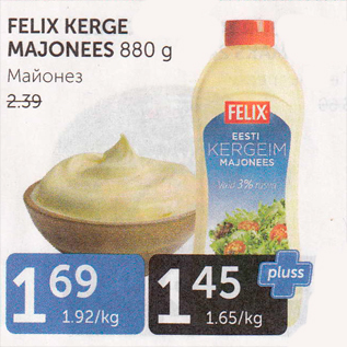 Allahindlus - FELIX KERGE MAJONEES 880 g