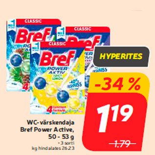 Allahindlus - WC-värskendaja Bref Power Active, 50 - 53 g