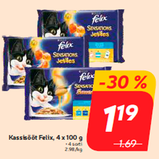 Allahindlus - Kassisööt Felix, 4 x 100 g