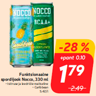 Allahindlus - Funktsionaalne spordijook Nocco, 330 ml