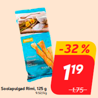 Allahindlus - Soolapulgad Rimi, 125 g