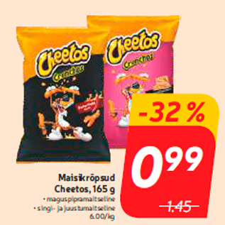 Allahindlus - Maisikrõpsud Cheetos, 165 g