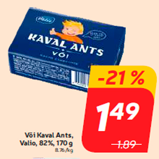 Allahindlus - Või Kaval Ants, Valio, 82%, 170 g