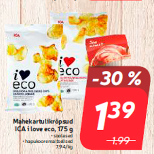 Allahindlus - Mahekartulikrõpsud ICA i love eco, 175 g