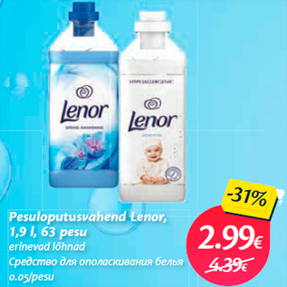 Allahindlus - Pesuloputusvahend Lenor, 1,9 l, 63 pesu