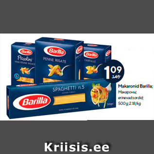 Allahindlus - Makaronid Barilla;