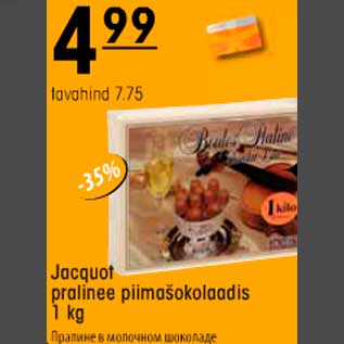 Allahindlus - Jacguot pralinee piimašokolaadis 1 kg