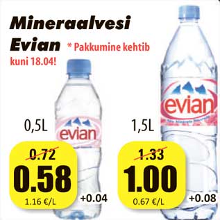 Allahindlus - Mineraalvesi Evian