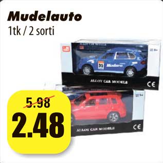 Allahindlus - Mudelauto 1tk / 2 sorti