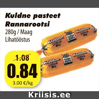 Allahindlus - Kuldne pasteet Rannarootsi 280g / Maag Lihatööstus