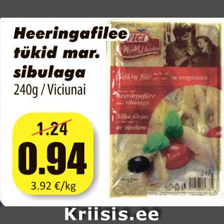 Allahindlus - Heeringafilee tükid mar. sibulaga 240g / Viciunai