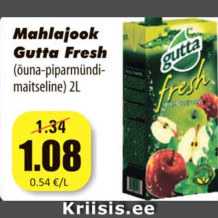 Allahindlus - Mahlajook Gutta Fresh (õuna-piparmündimaitseline) 2L