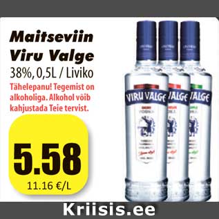 Allahindlus - Maitseviin Viru Valge 38%,0,5L / Liviko