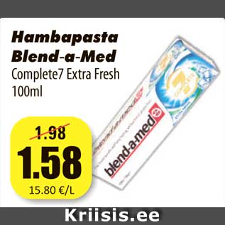 Allahindlus - Hambapasta Blend a Med - - Complete7 Extra Fresh 100ml