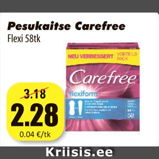 Allahindlus - Pesukaitse Carefree Flexi 58tk