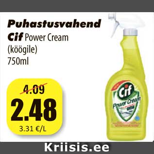 Allahindlus - Puhastusvahend Cif Power Cream (köögile) 750ml