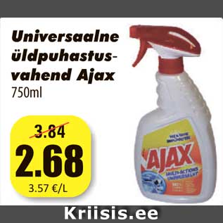 Allahindlus - Universaalne üldpuhastus vahend Ajax - 750ml