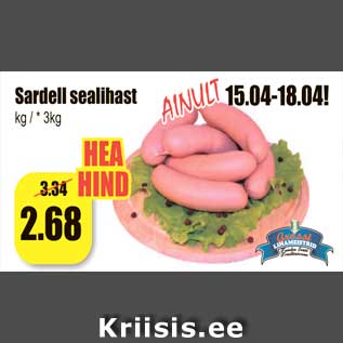 Allahindlus - Sardell sealihast kg / * 3kg