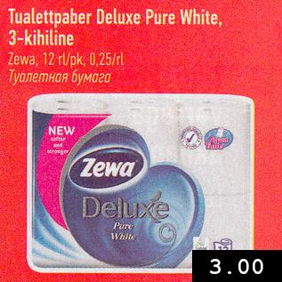 Allahindlus - Tualettpaber Deluxe Pure White, 3-kihiline