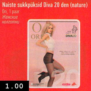 Allahindlus - Naiste sukkpüksid Diva 20 den (nature)