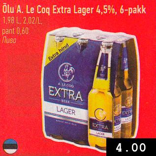 Allahindlus - Õlu A.Le Cog Extra Lager