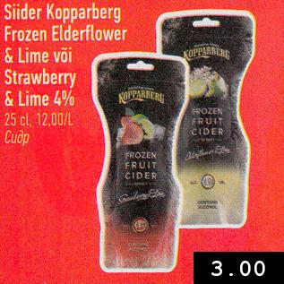 Allahindlus - Siider Kopparberg Frozen Elderflower & Lime või Strawberry & Lime