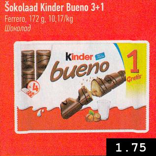 Allahindlus - Šokolaad Kinder Bueno 3+1