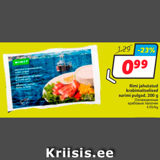 Allahindlus - Rimi jahutatud krabimaitselised surimi pulgad, 200 g