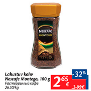 Allahindlus - Lahustuv kohv Nescafe Montego, 100 g