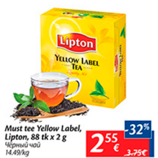 Allahindlus - Must tee Yellow Label, Lipton