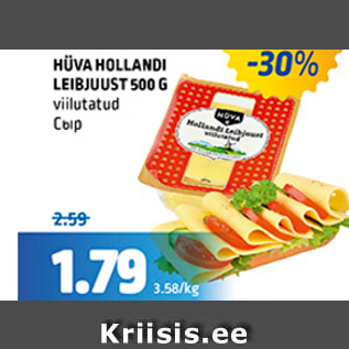 Allahindlus - HÜVA HOLLANDI LEIBJUUST 500 G