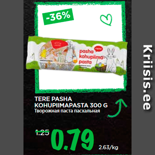 Allahindlus - TERE PASHA KOHUPIIMAPASTA 300 G