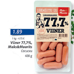 Allahindlus - Viiner 77,7% Maks&Moorits 400 g