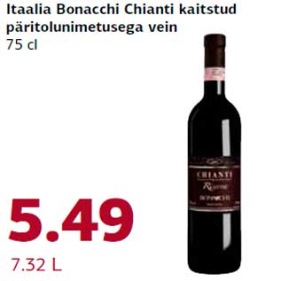 Allahindlus - Itaalia Bonacchi Chianti kaitstud päritolunimetusega vein 75 cl