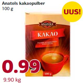 Allahindlus - Anatols kakaopulber 100 g