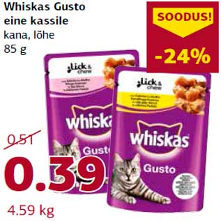 Allahindlus - Whiskas Gusto eine kassile