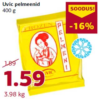 Allahindlus - Uvic pelmeenid 400 g